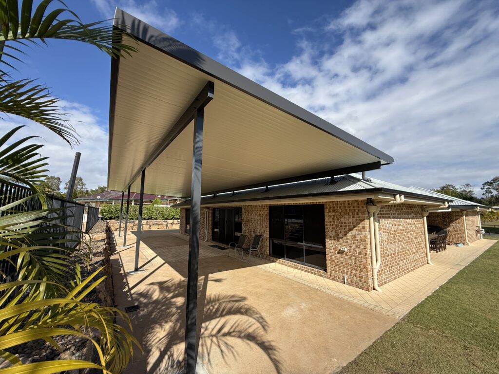 Timber patio structure by Clover Building Design, an example of drafted outdoor covered area plans